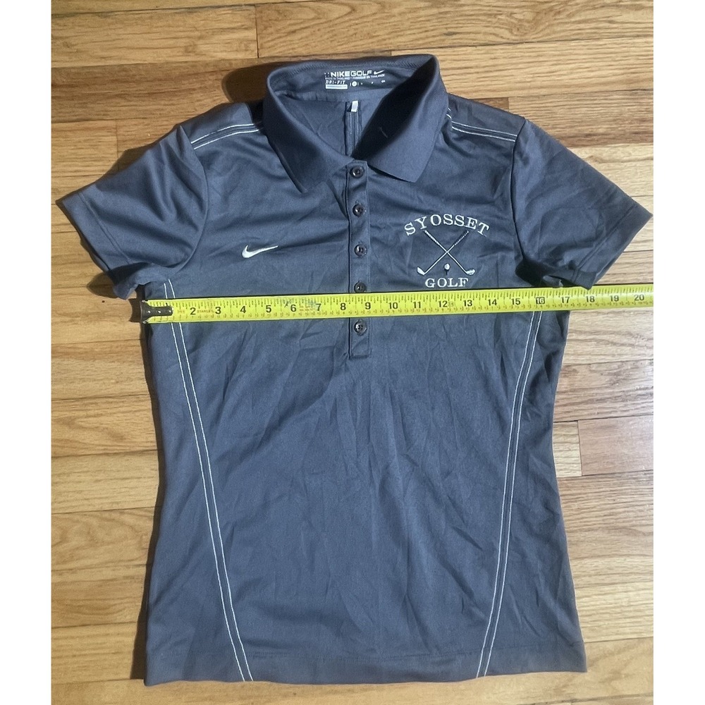 Nike Golf Women's Dri-Fit Polo Shirt Size Small Grey Syosset Golf Embroidered